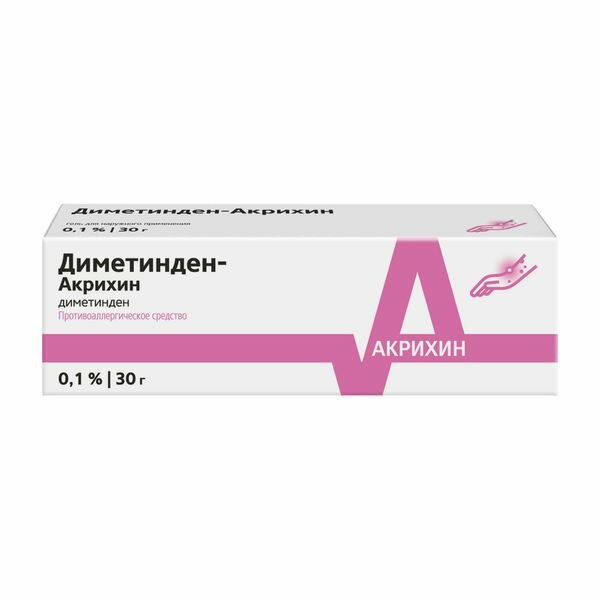 Диметинден-Акрихин гель для наружного применения 01% 30г