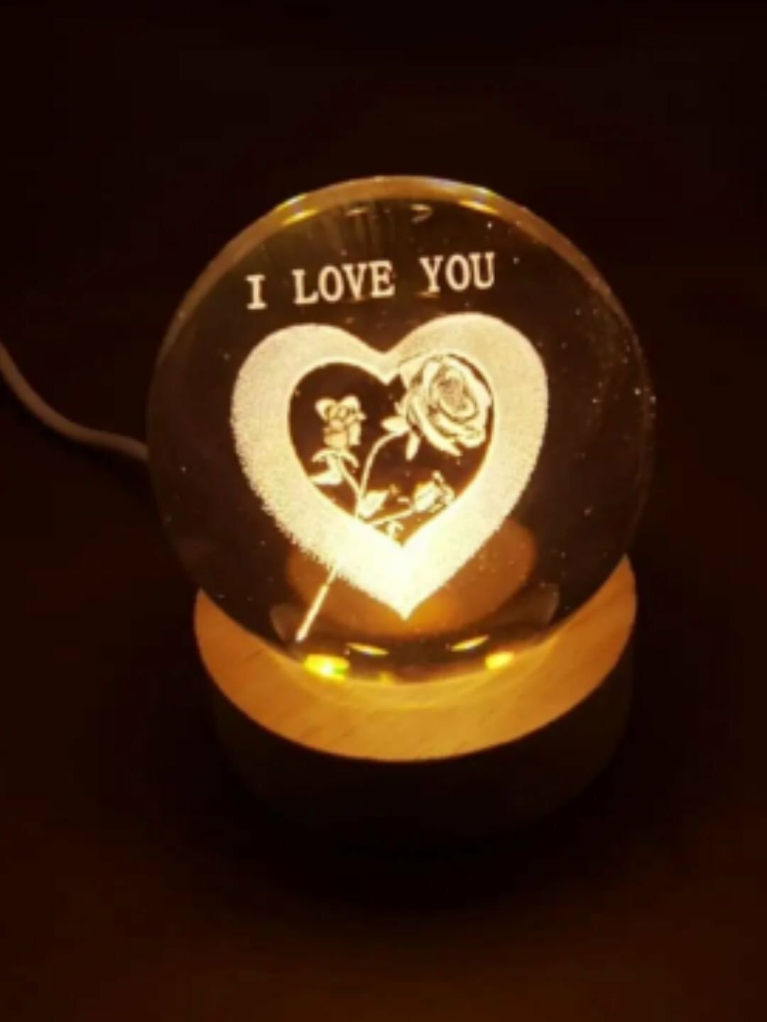 Хрустальный шар-ночник 3D, антистресс, настольный стеклянный светильник, 6 см