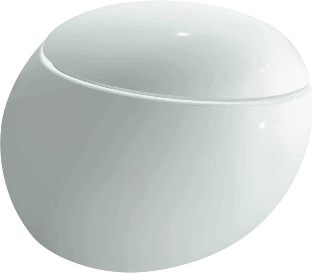 Унитаз подвесной Laufen Alessi one 8.2097.1.400.000.1 с микролифтом безободковый без бачка фарфоровый антивсплеск белый овальный