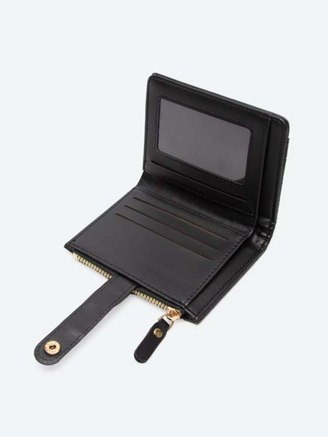 Кошелек , фактура под рептилию, глянцевая, black — фото 1