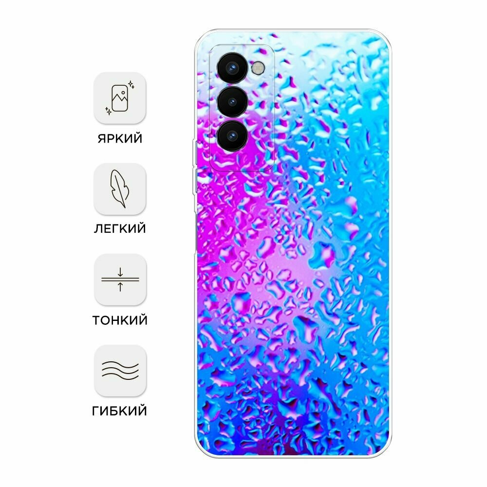 Чехол на Tecno Camon 18P / Техно Камон 18Р с принтом "Капли на стекле" — фото 1