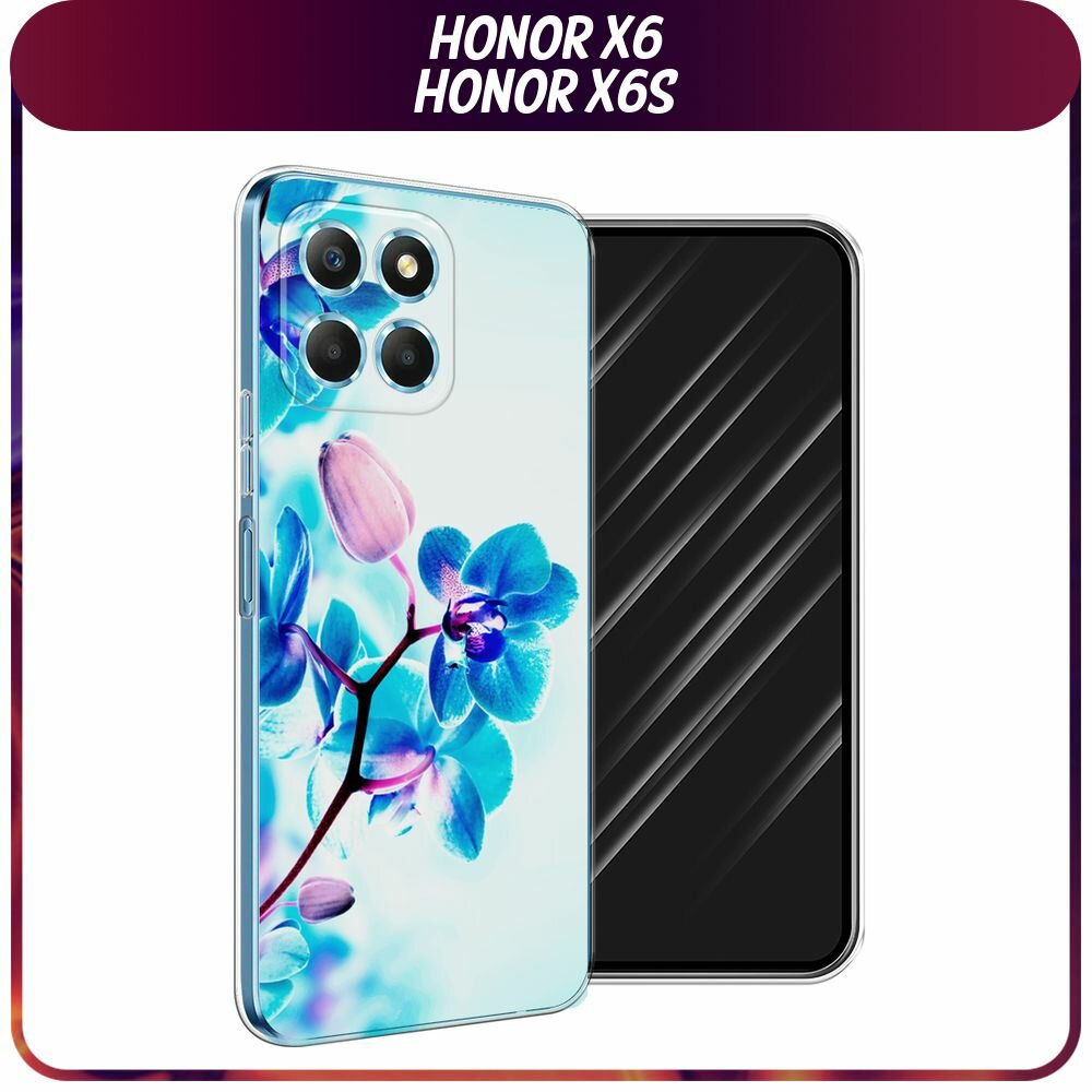 Чехол на Honor X6/X6S / Хонор X6/X6S с принтом "Голубая орхидея"