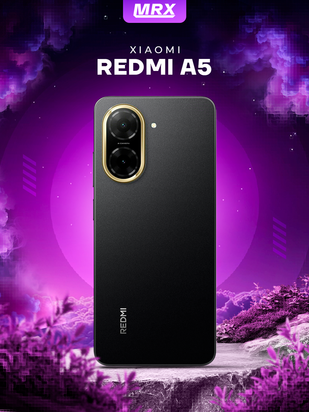 Смартфон Xiaomi Redmi A5 4/128GB, дисплей 6.88" IPS, 32mp камера, 5200 mAh, Black