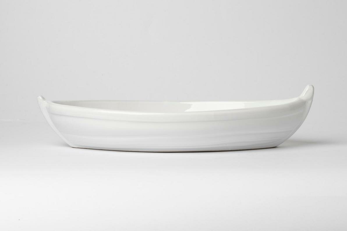 Блюдо Boat Plate White Porcelain 45x23.5 см