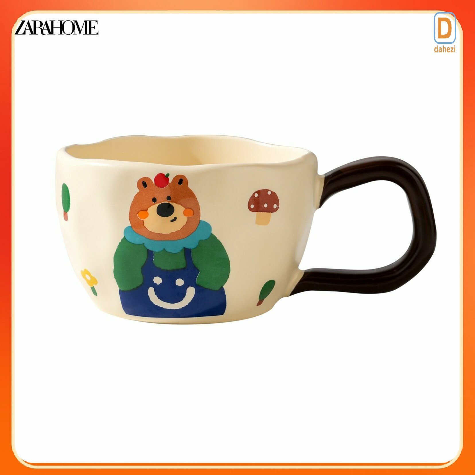 Кружка Happy Bear, керамическая, 350мл, для СВЧ, дизайн с медведем, d цвет
