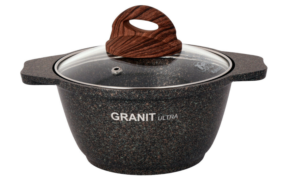 Кастрюля 1л со стекл. крышкой, АП линия "Granit ultra" (original) — фото 1