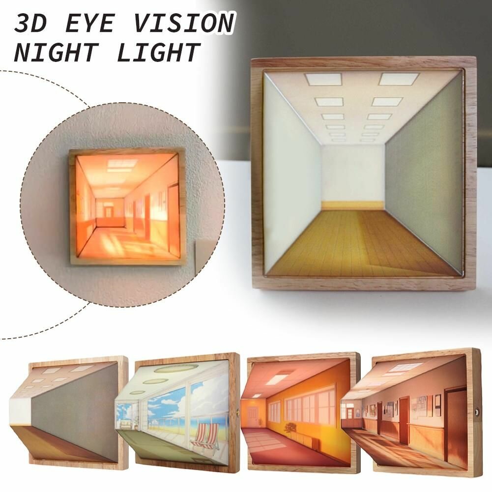 Невооруженным глазом 3D высококачественный настенный декоративный ночник/Изысканный подарок на Новый год(Перезаряжаемая версия)