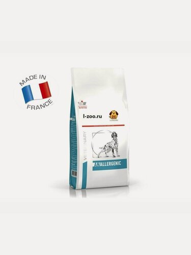 Изображение товара Anallergenic Dog (3кг) Корм сухой полнорационный диетический для взрослых собак, применяемый при пищевой аллергии или пищевой непереносимости. Ветеринарная диета.