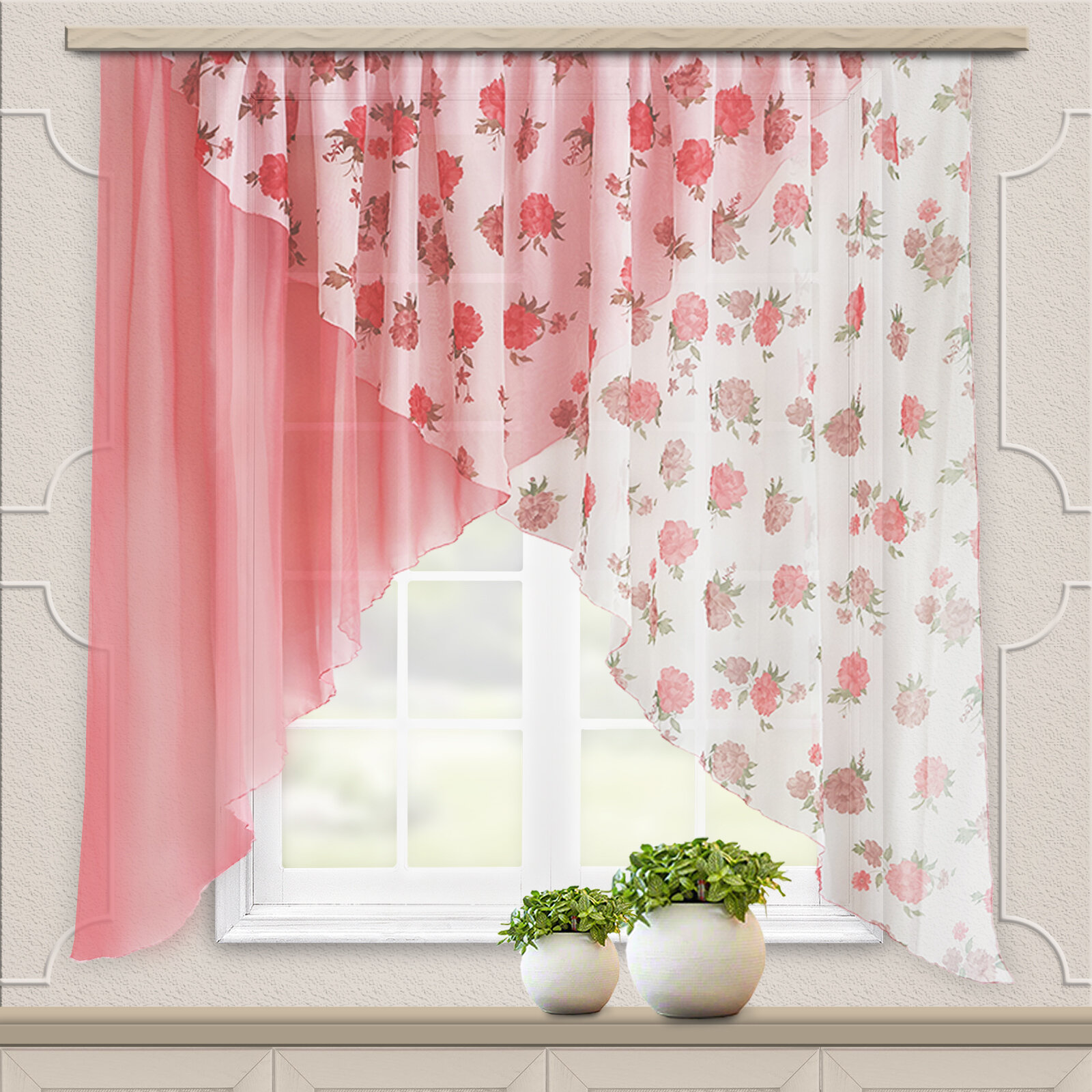 Witerra комплект штор для кухни  марианна  300x160 красный 103723