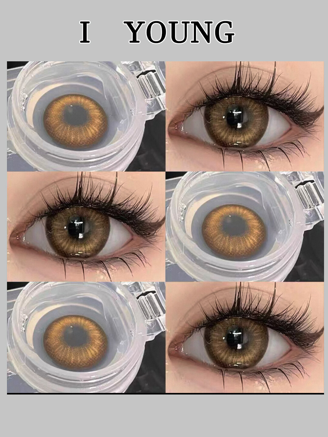 Цветные косметические контактные линзы для глаз I- YOUNG, апельсин линза, без диоптрий