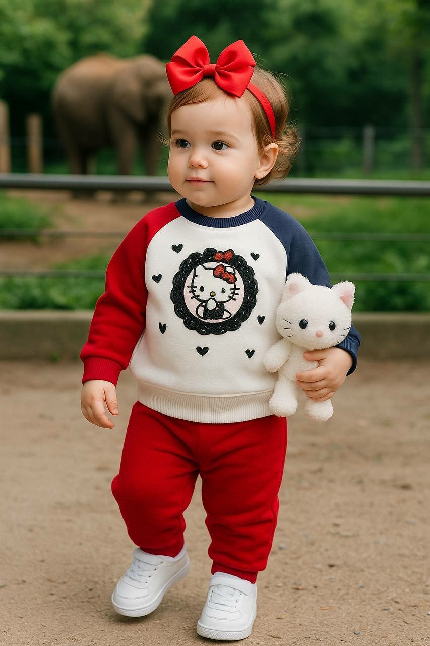 Комплект одежды  4, размер 74, красный/белый