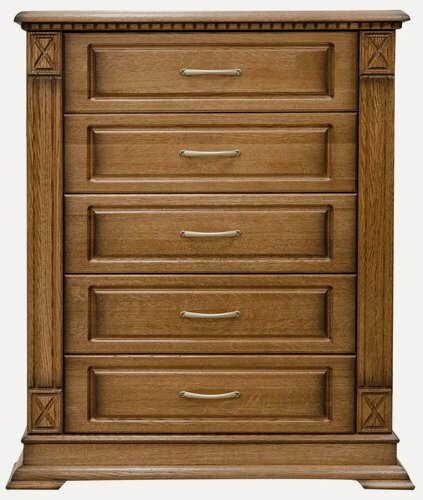 Изображение товара Рианна Комод деревянный верди, 5 ящ, 60х45x120 см, классический орех 2