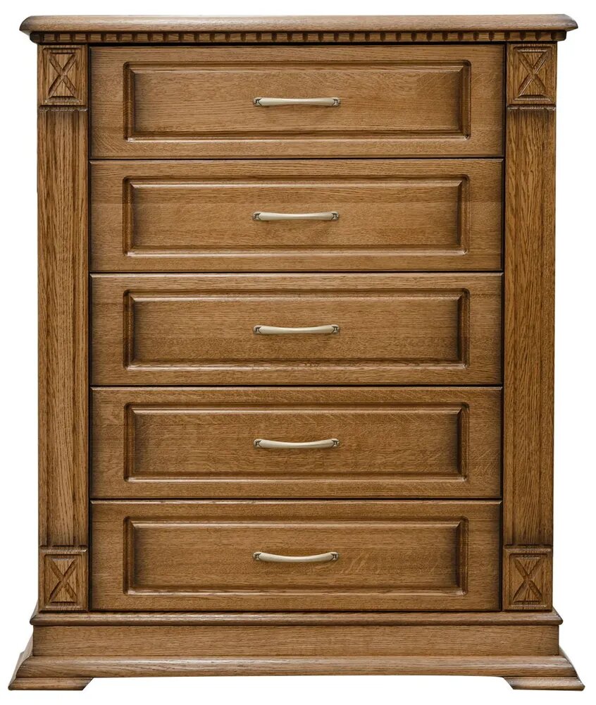 Рианна Комод деревянный верди, 5 ящ, 60х45x120 см, классический орех 2