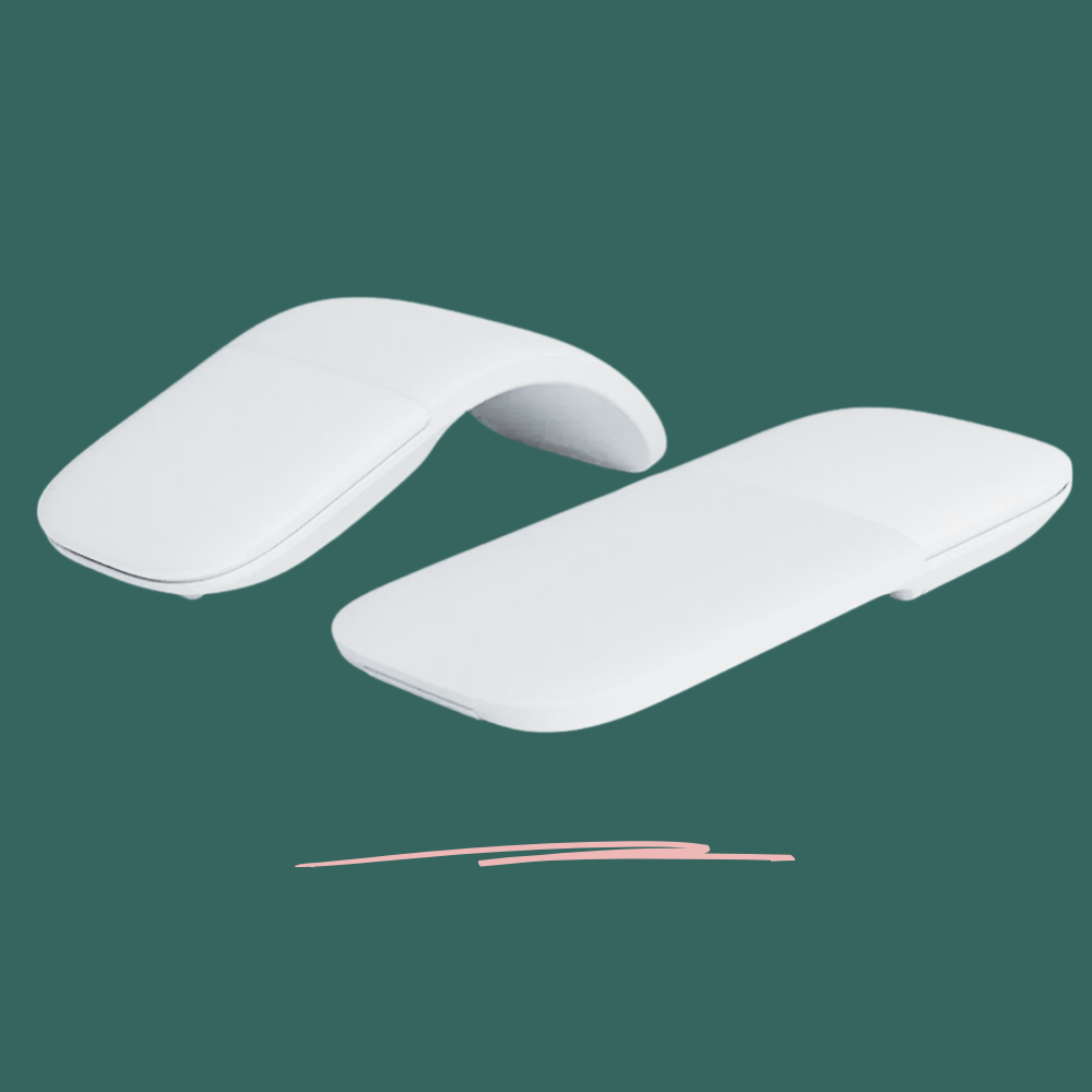 Bluetooth складная беспроводная эргономичная сенсорная компьютерная мышь с дугой, бесшумная мышь для ПК-Белый