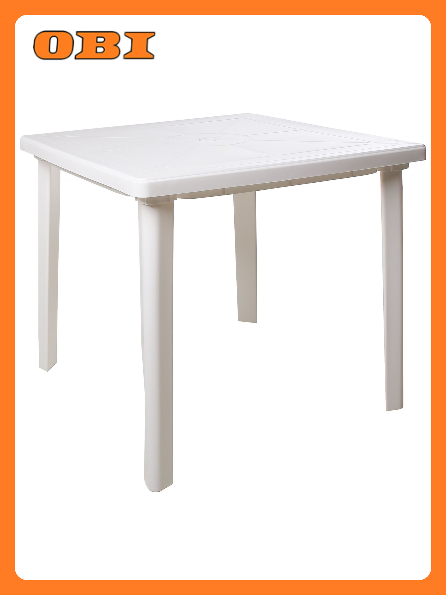 Стол Стандарт Пластик  обеденный  пластиковый  квадратный  белый  80 x 80 см