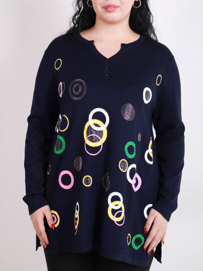 Свитер , размер 56, синий, темно-синий — фото 1