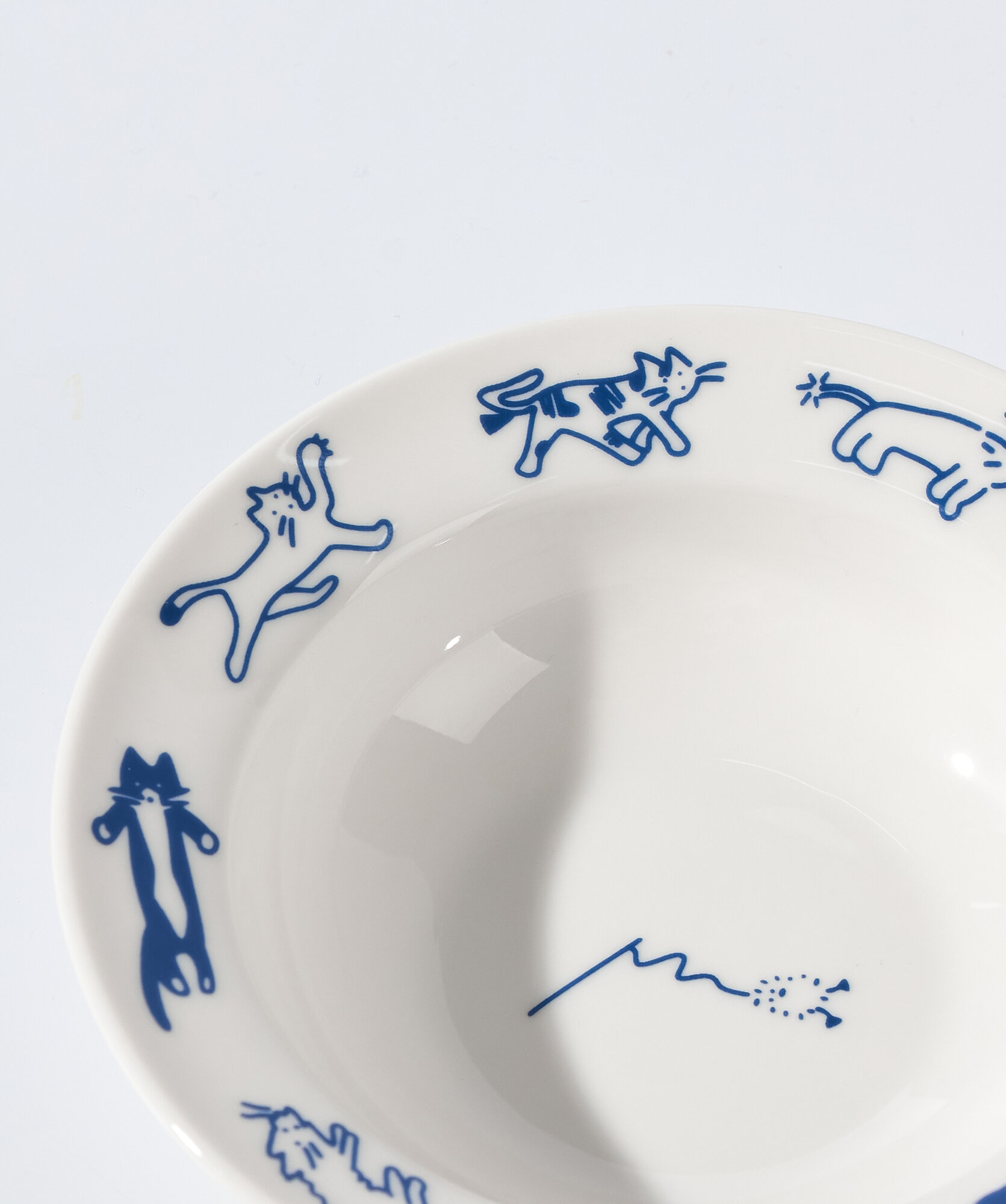 Тарелка "Коты" детская универсальная, керамика, бело-синяя, 14.5, 200мл — фото 1