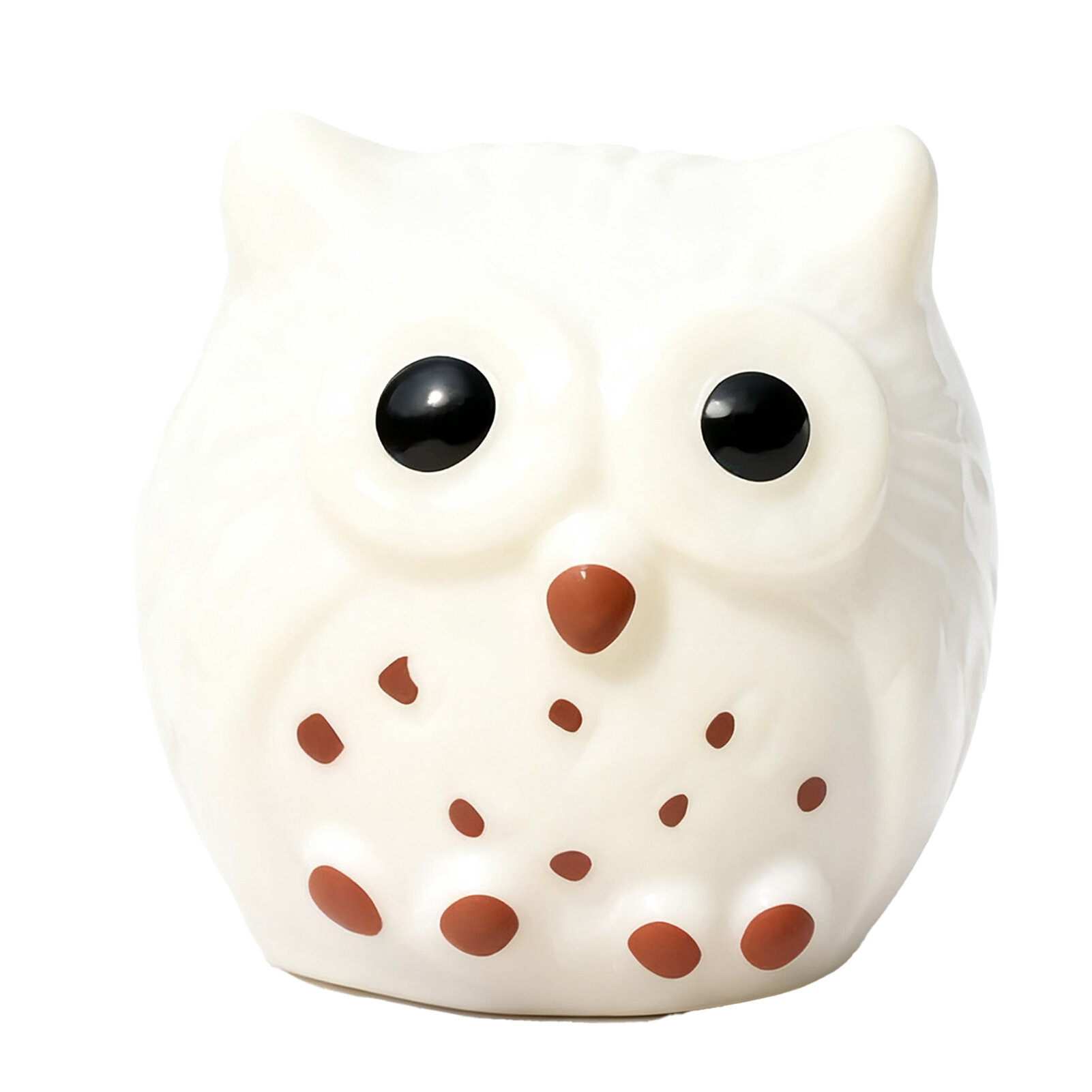 Мини-статуя совы, яркие цвета, милый, безопасный, без запаха, прочный декор из смолы для полки для домашнего офиса, маленький белый