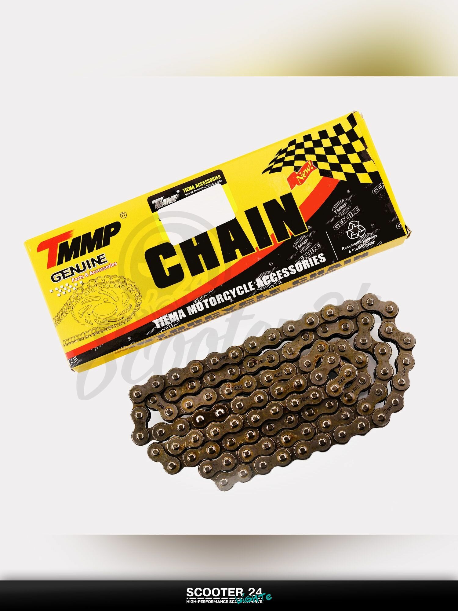 Цепь трансмиссии 420-98H на мотоцикл и мопед Alpha, Delta / Альфа Дельта "T ммP"