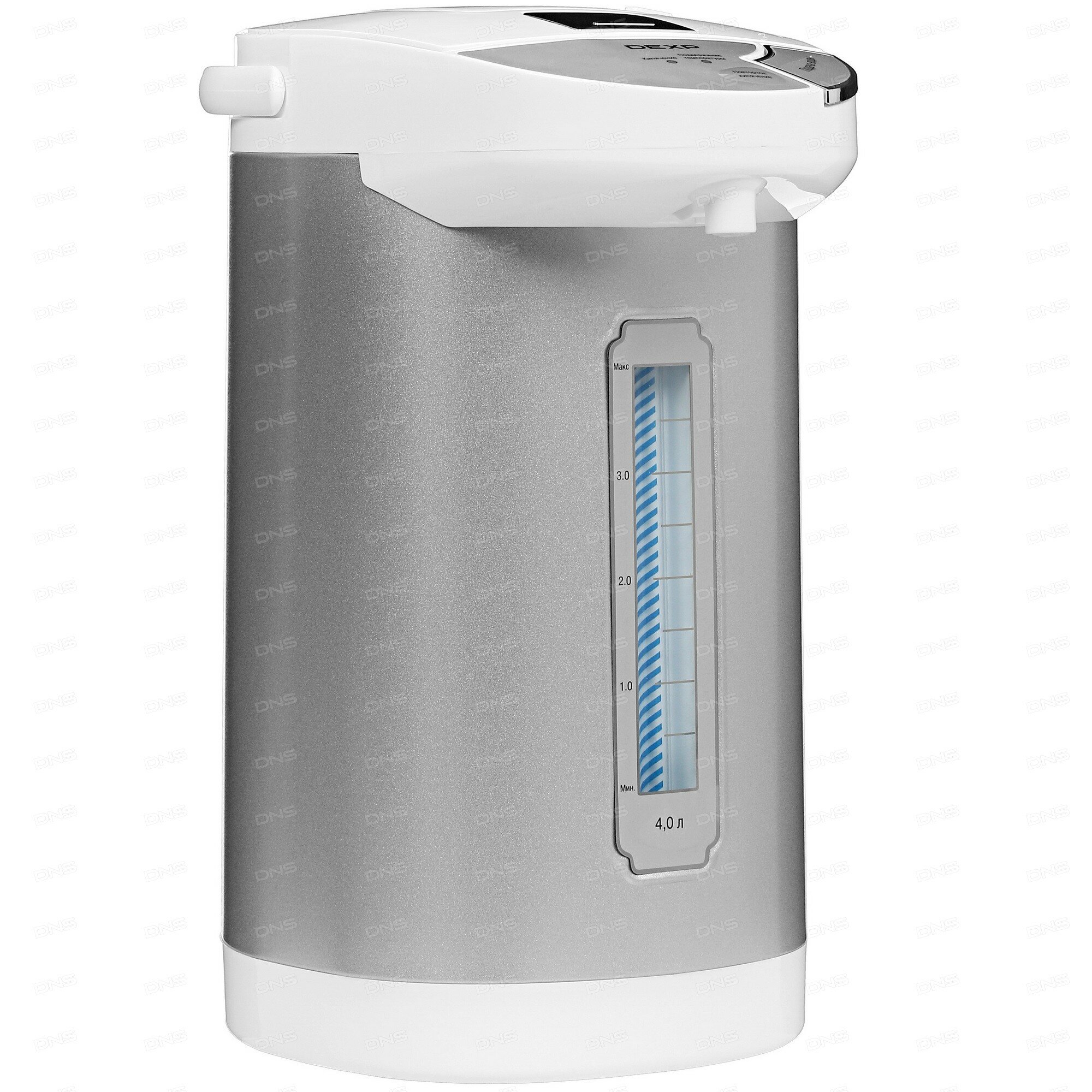 Термопот DEXP THP-750, металл, двойные стенки, 4л, мощность 900Вт, цвет серебристый