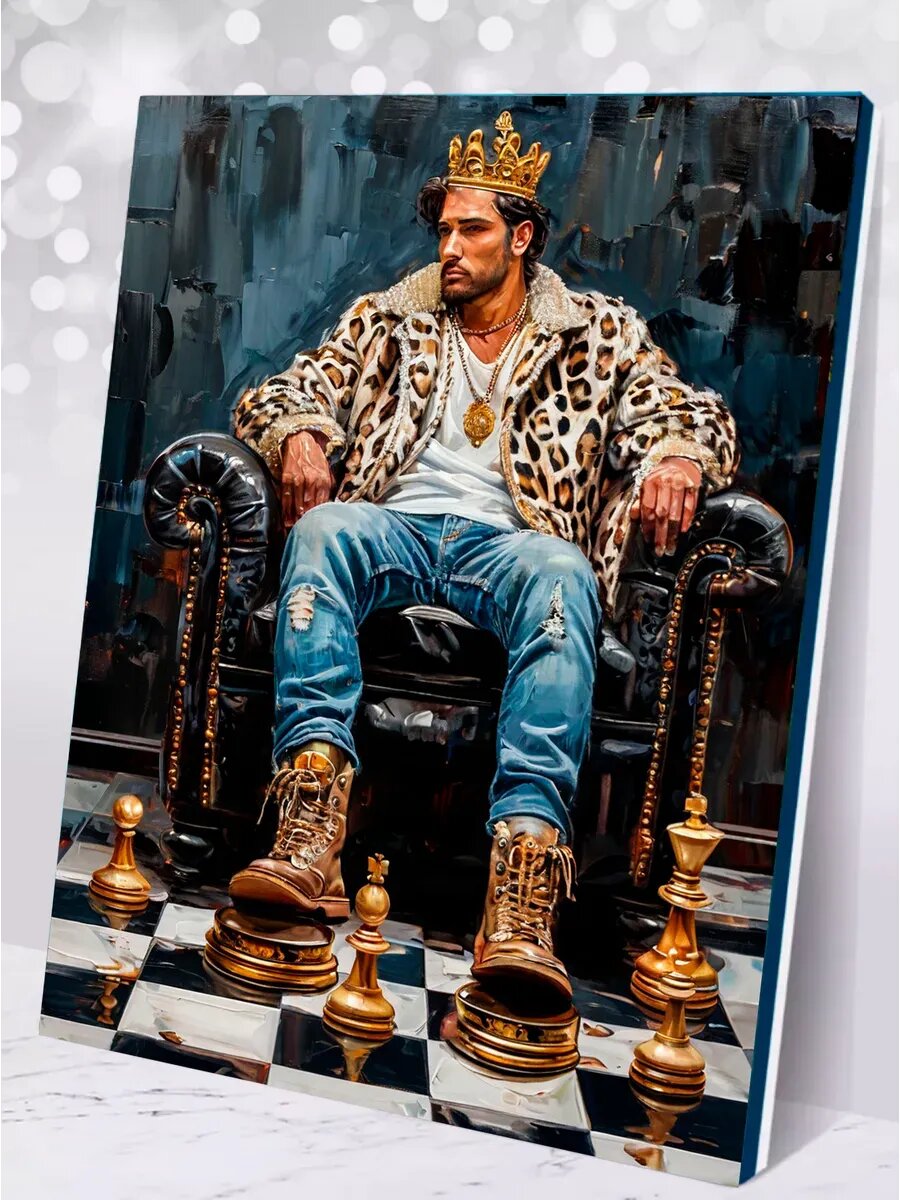 Картина по номерам Шахматный король 40х50 см
