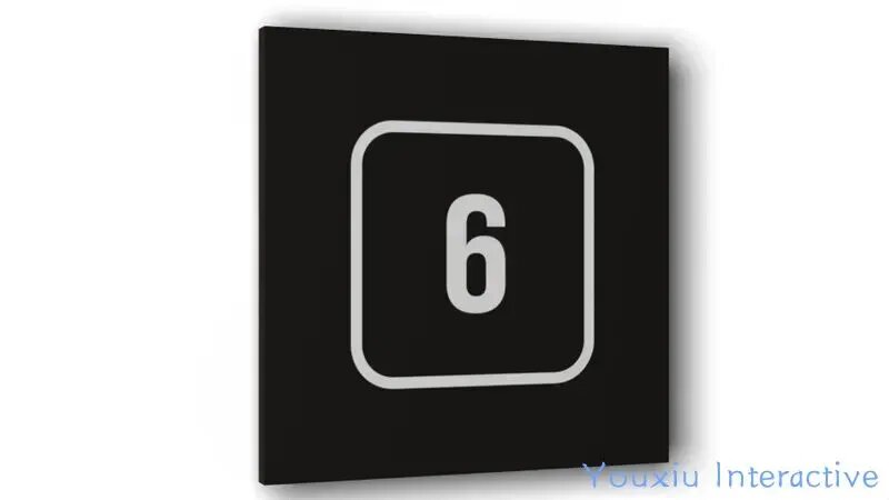 Табличка "6", Матовая линейка, цвет Черный, 10 см х 10 см