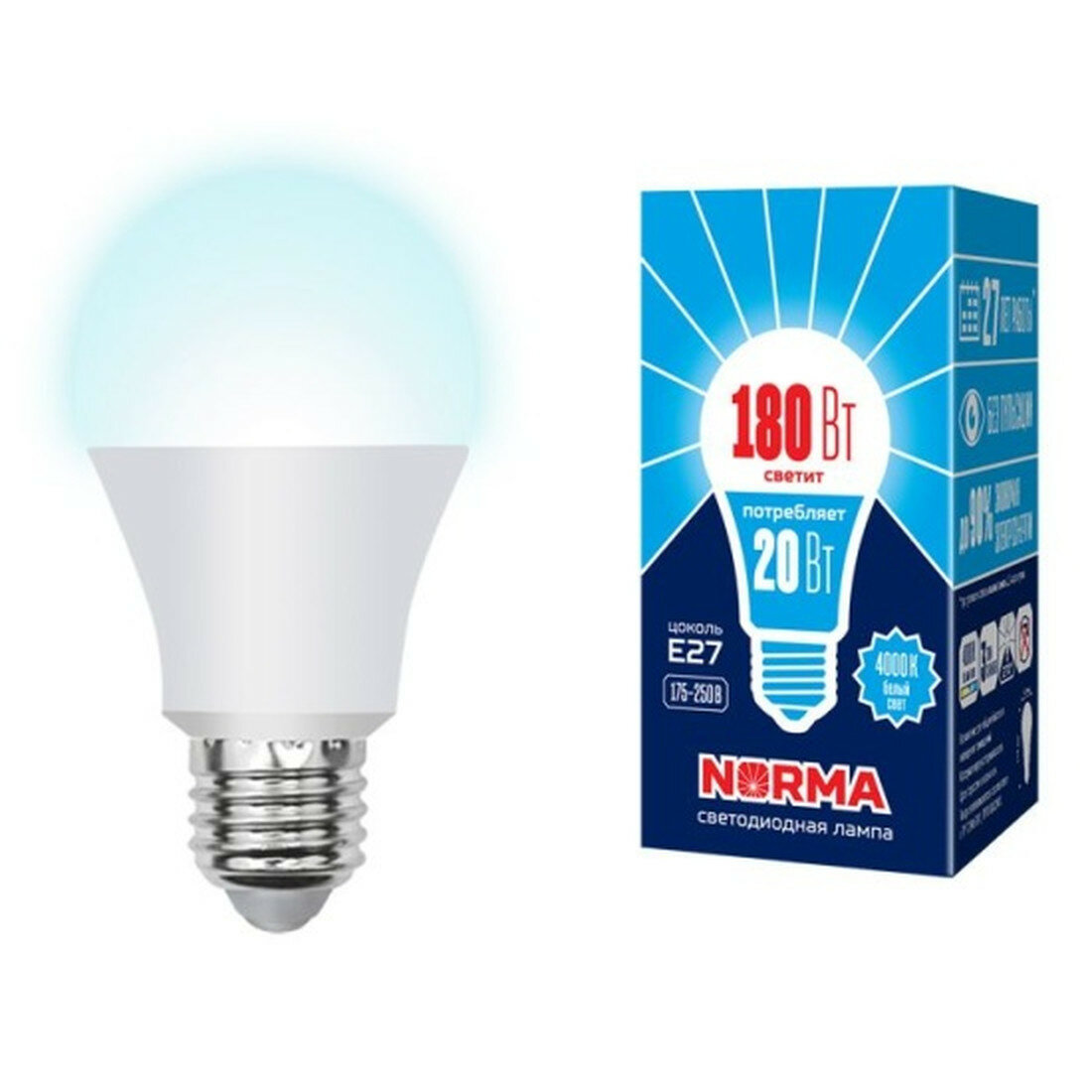 Лампа Volpe LED-A65 E27 20Вт 1750лм 3500-5000K грушевидная