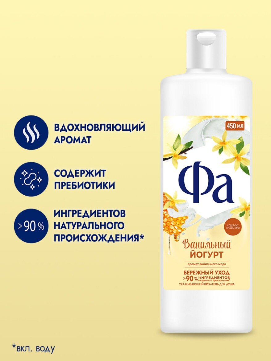 Фа Гель для душа женский Ванильный Йогурт, 450 мл — фото 1