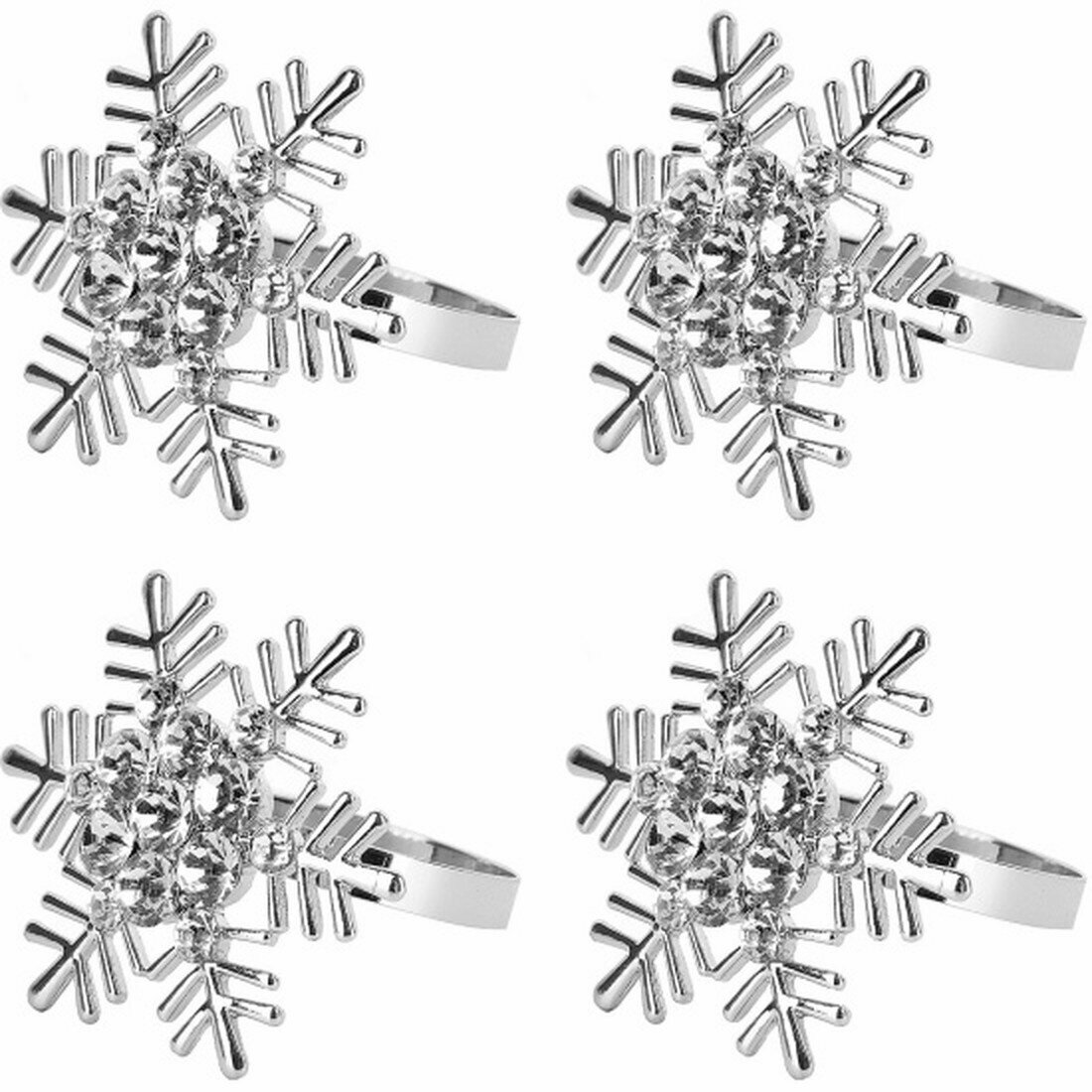 Набор Nouvelle колец для салфеток 4 шт  Серебряная снежинка  5х4 5 см  N9903659 Н4 