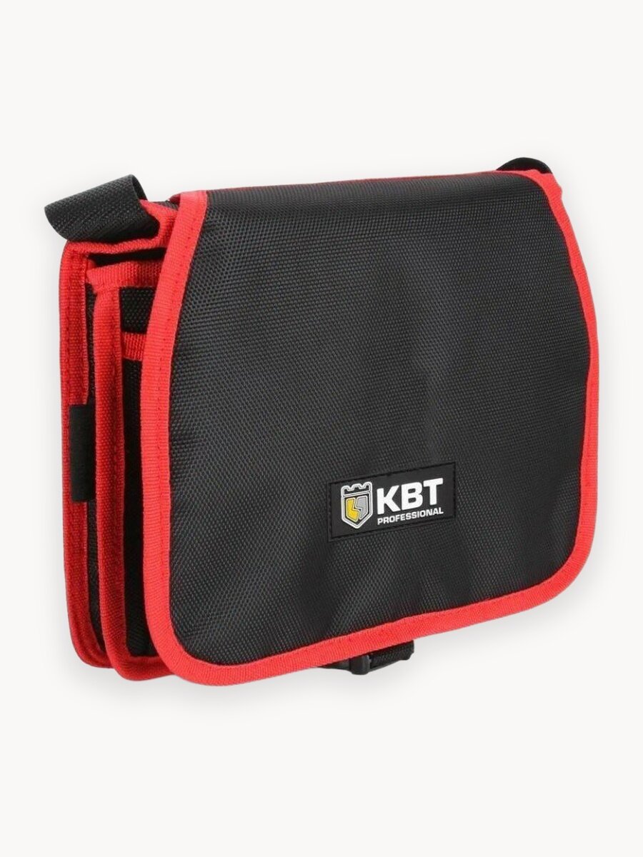 Сумка монтажника С-10 КВТ 73564, плечевой ремень, черно-красная