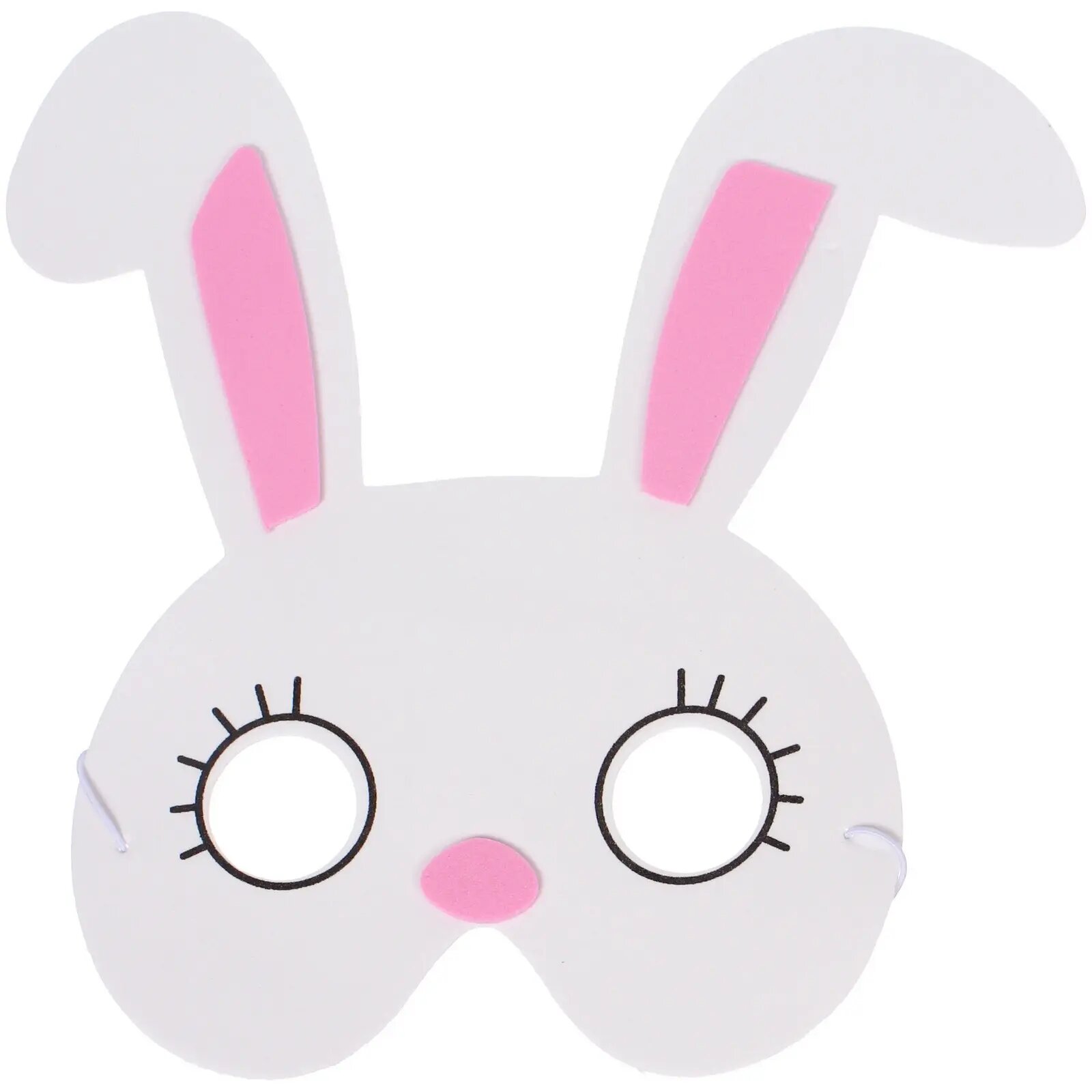 Маска карнавальная 'Лесной зайка Ричи' белая/розовая ПВХ для праздников
