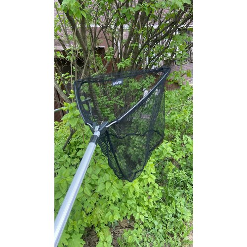 Подсачек складной с мелкой сеткой /подсак для рыбалки 180см диаметр 50см