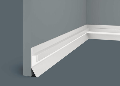 Изображение товара Плинтус под подсветку набор 6 шт. 65х16х2000мм Экополимер, для скрытого освещения PL004 Cosca