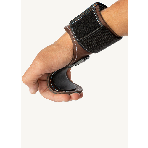 Крюки для перекладины и тяги ReKoy FG006 кожаные коричневые, 2 шт.