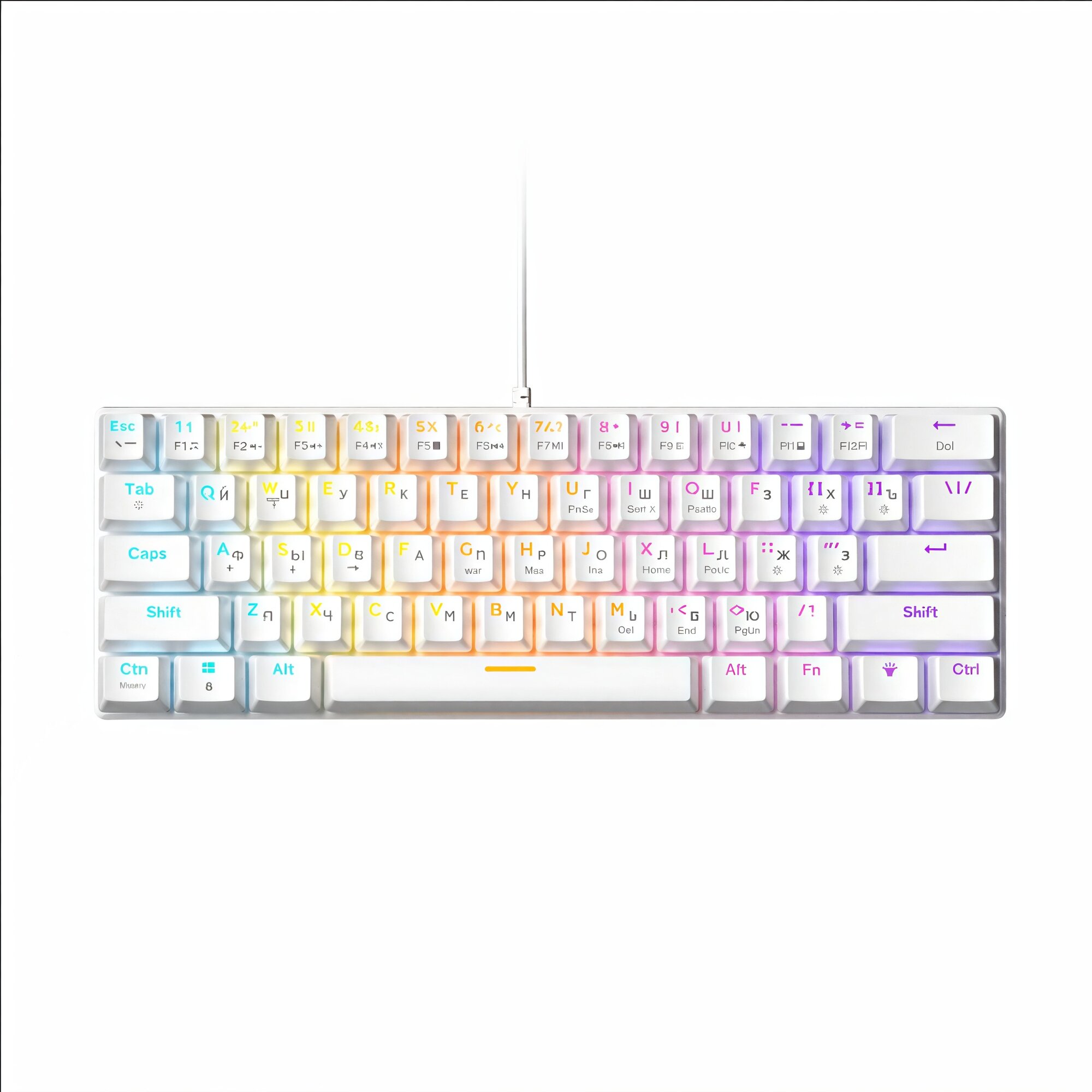 Механическая клавиатура Cyberlynx "BD-61", с RGB-подсветкой, USB Type-C, белая