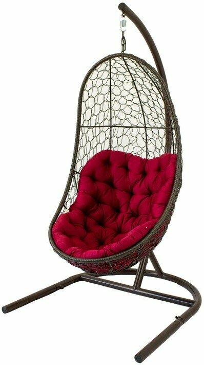 Кресло подвесное садовое GreenGard Неаполь с подушкой устойчивость к UV коричневый