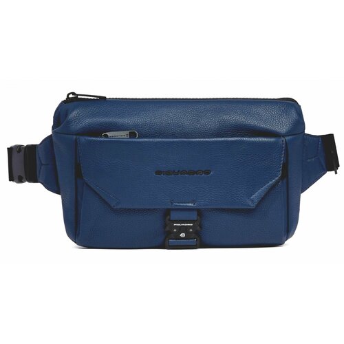 Сумка поясная PIQUADRO Black Square, фактура матовая, зернистая, черный