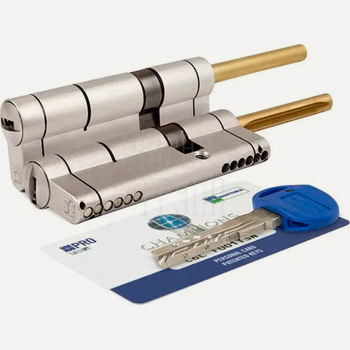 Изображение товара Цилиндровый механизм (личинка для корпусов замков, входных и межкомнатных) Mottura (Италия) ключ-длинный шток серии Champions PRO никель 36/31