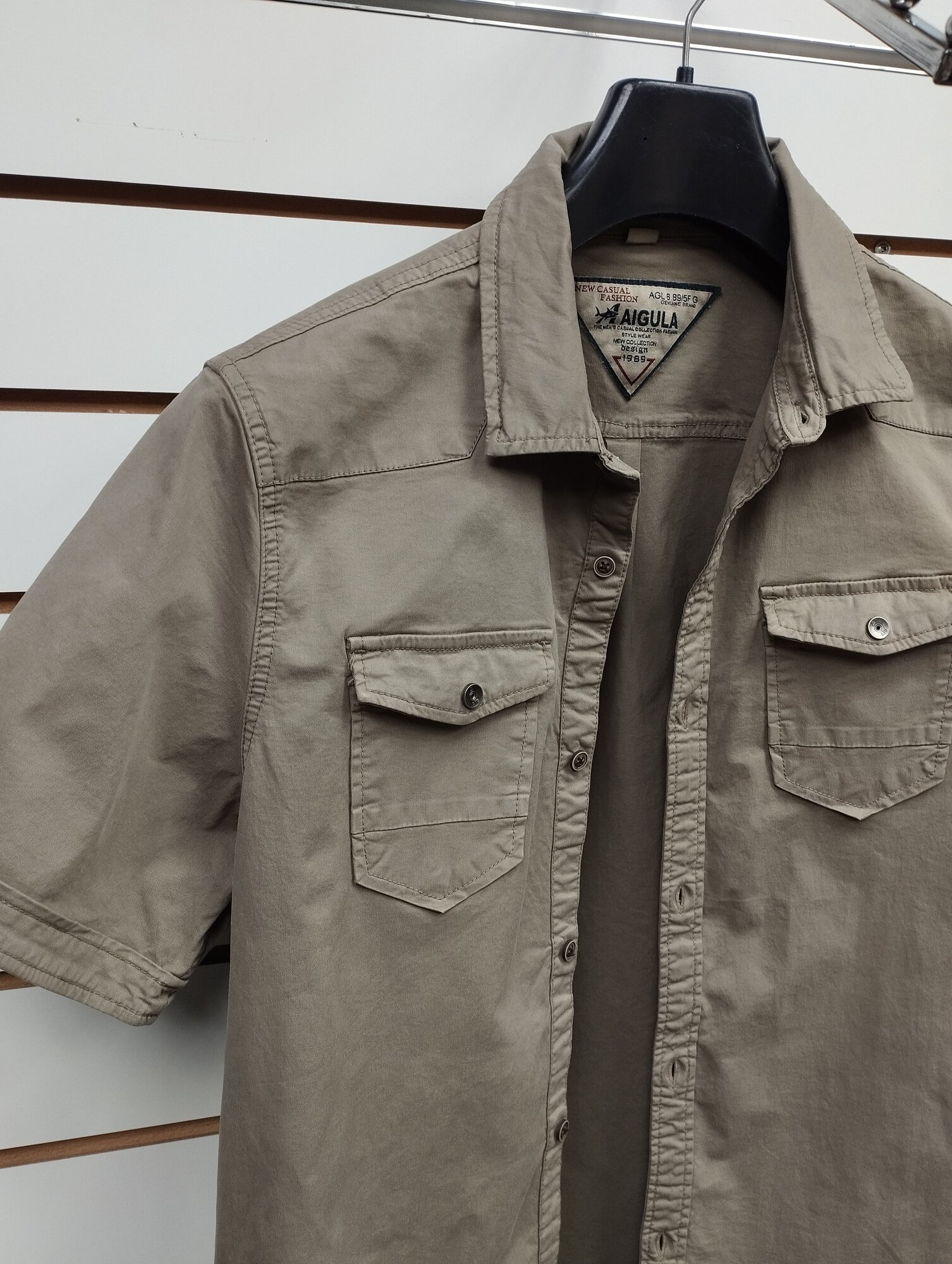 Рубашка AIGULA короткий рукав, размер 54, бежевый — фото 1