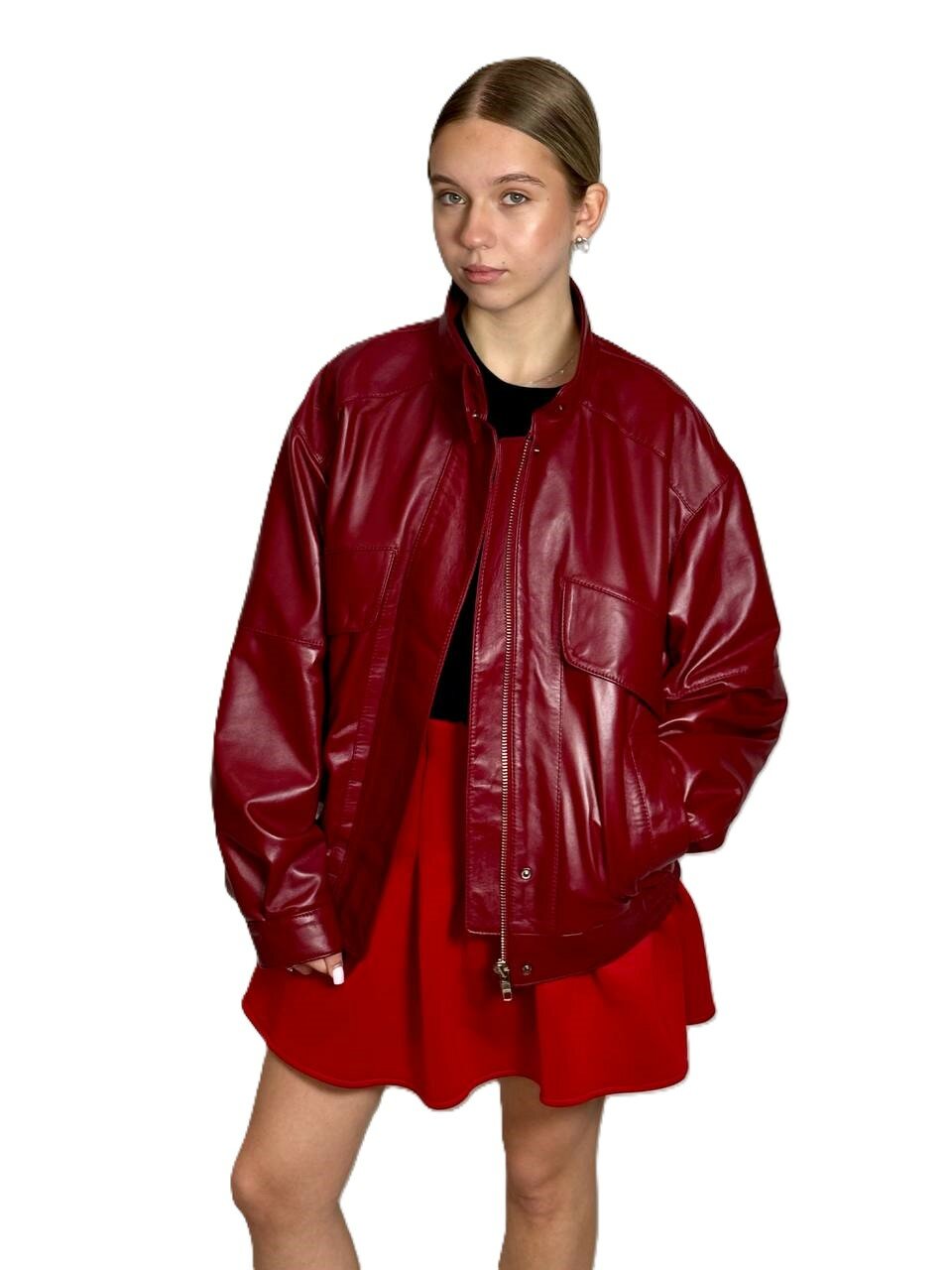 Куртка кожаная весна-лето 2025