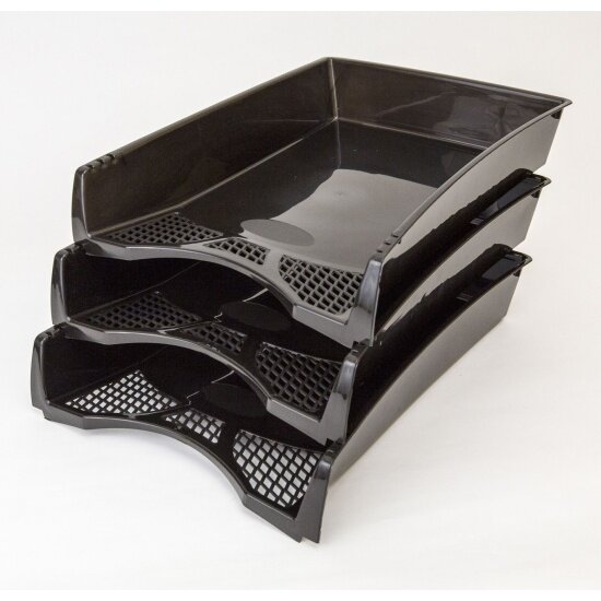 Лоток горизонтальный Унипласт офис-класс черный пластик 1 шт