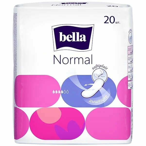 Изображение Прокладки женские гигиенические bella Normal без крылышек, 20 шт. х 10 уп./ 200 шт.