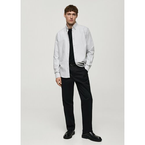 фото Рубашка mango oxford, размер m, серый