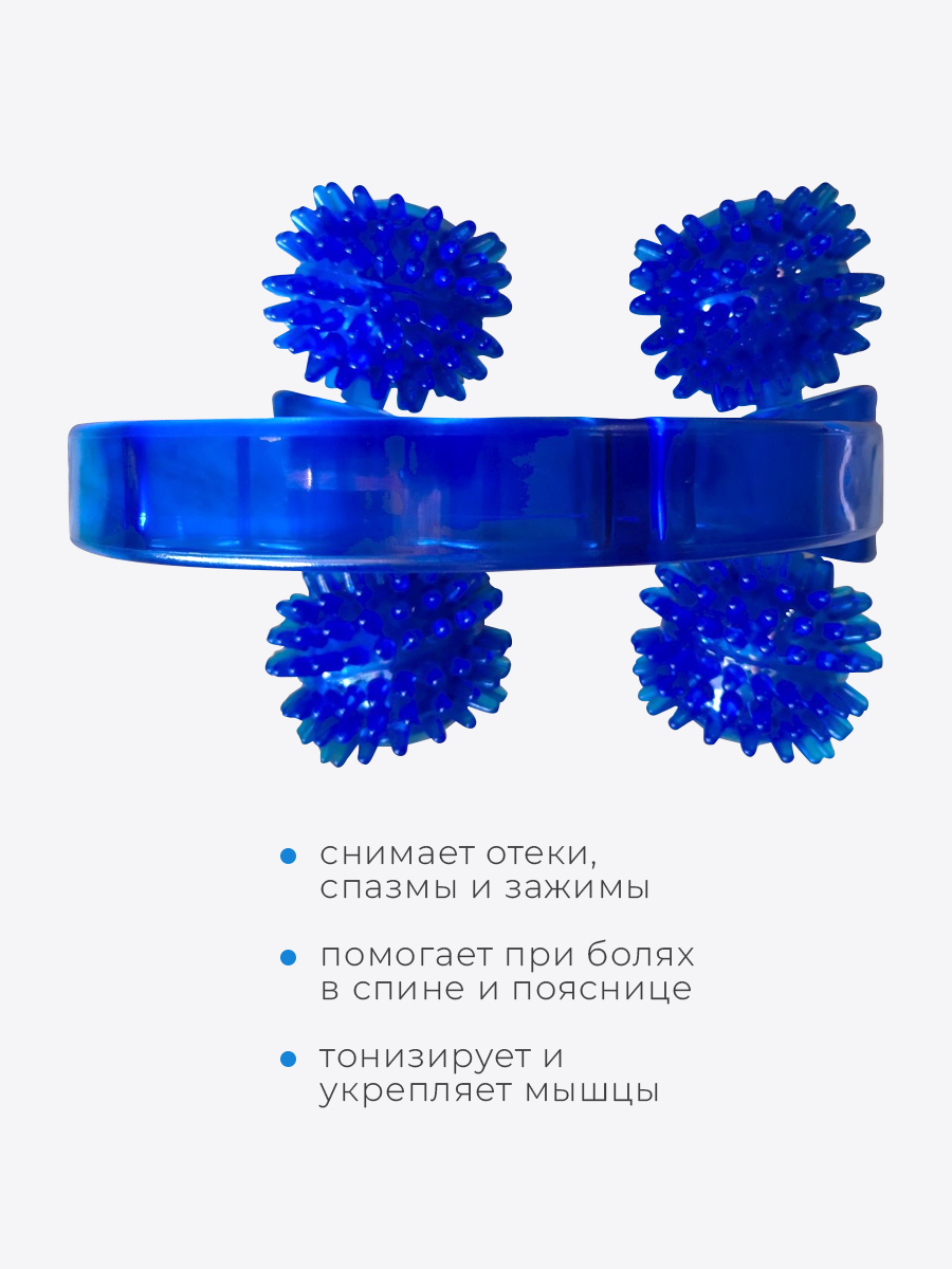 Массажеры Медицинские Медицинский массажер для тела, ручной, антицеллюлитный, "Лидер" (4 колеса) синий
