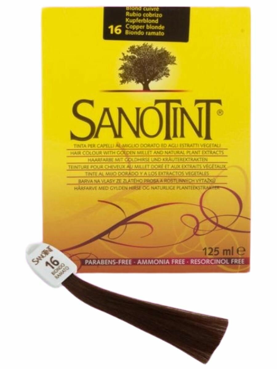 Краска для волос Sanotint 16 (медно-русый) - полунатуральная краска для волос без аммиака Санотинт Вивасан