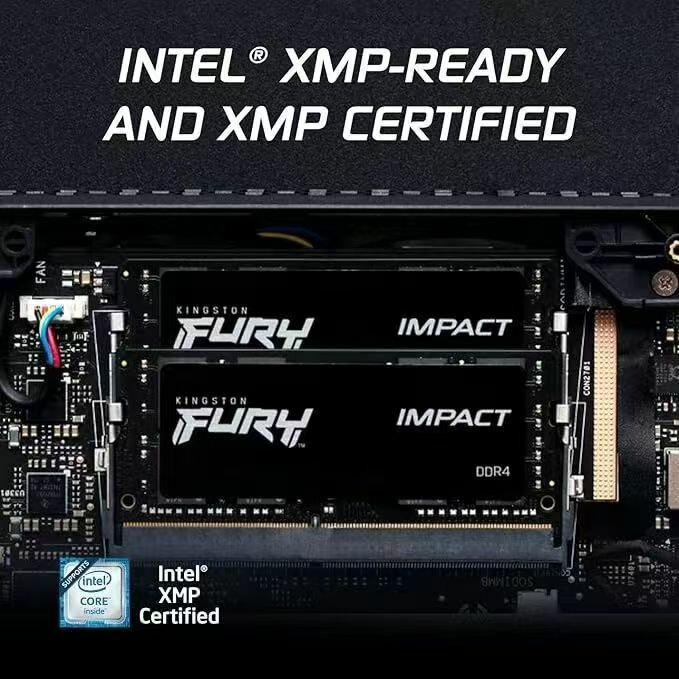 Оперативная память Kingston FURY Impact DDR4 RAM 32ГБ SODIMM 3200 МГц 2x16 ГБ (KF432S20IBK2/32) CL20 — фото 1