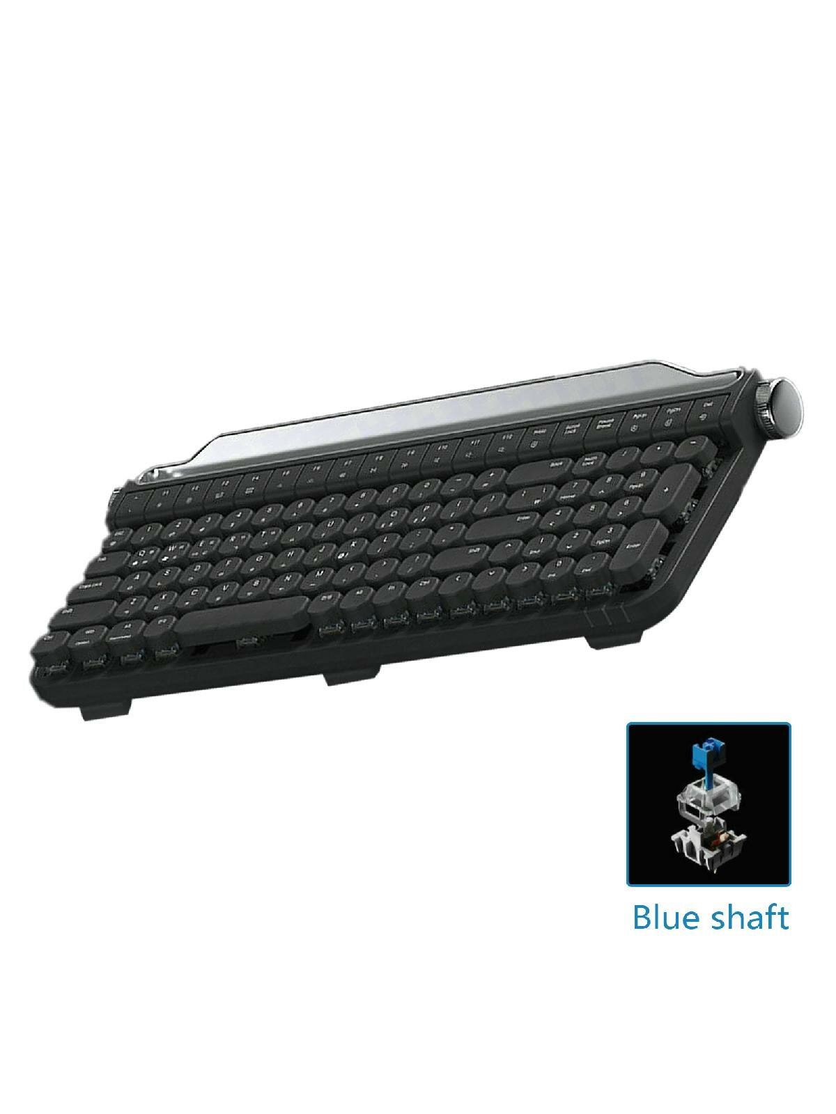 Elegant Bluetooth-compatible Mechanical Keyboards Wireless Typewriter Style Keyboard with Stand for Multiple Devices