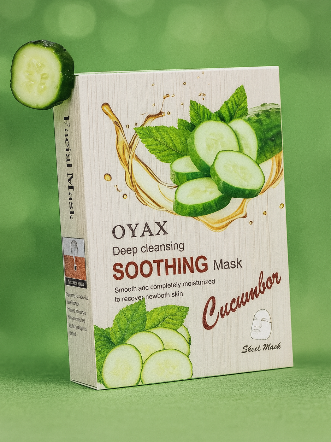 Тканевая маска для лица OYAX "Cucumber Soothing", с экстрактом огурца, увлажнение, 30 мл, 10 шт