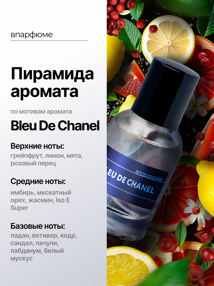 Духи мужские масляные 30 мл по мотивам Chanel Bleu de Chanel Подарок для мужчины — фото 2