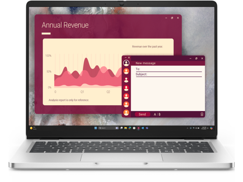 Ноутбук DELL 14 Pro Core Ultra 5 235U vPro 14,0" FHD+ (1920 x 1200) IPS, AG,300 nit, 16GB DDR5 (1x16GB) 512GB SSD Intel graphics,3cell, Backlit, FPR, Linux Eng/Rus